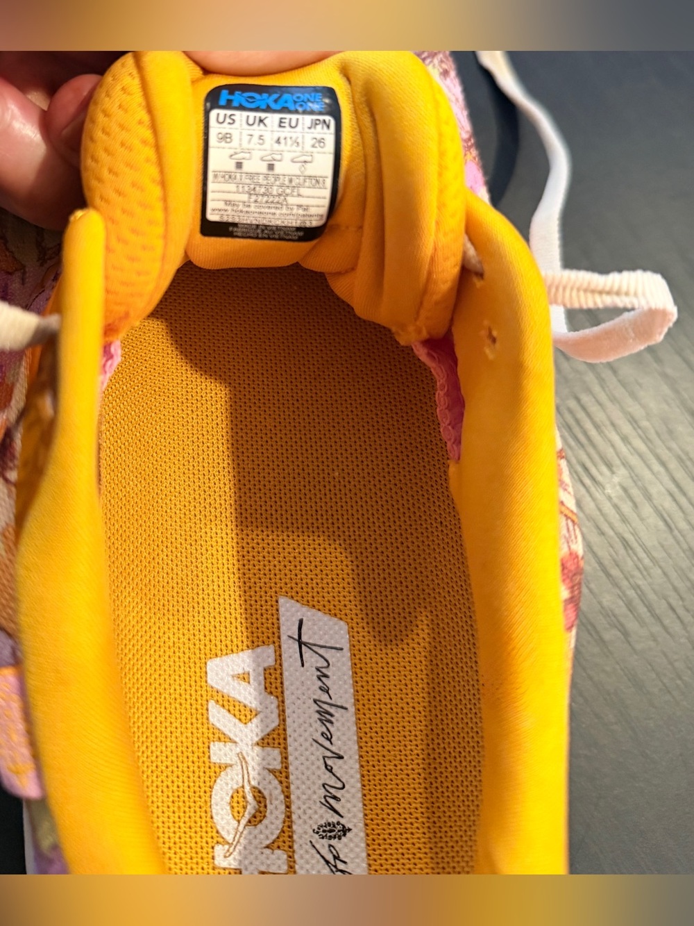 Hoka x Free People Movement Clifton 8 Golden Coast Floral Shoes (Size 9B) - Picture 7 of 9